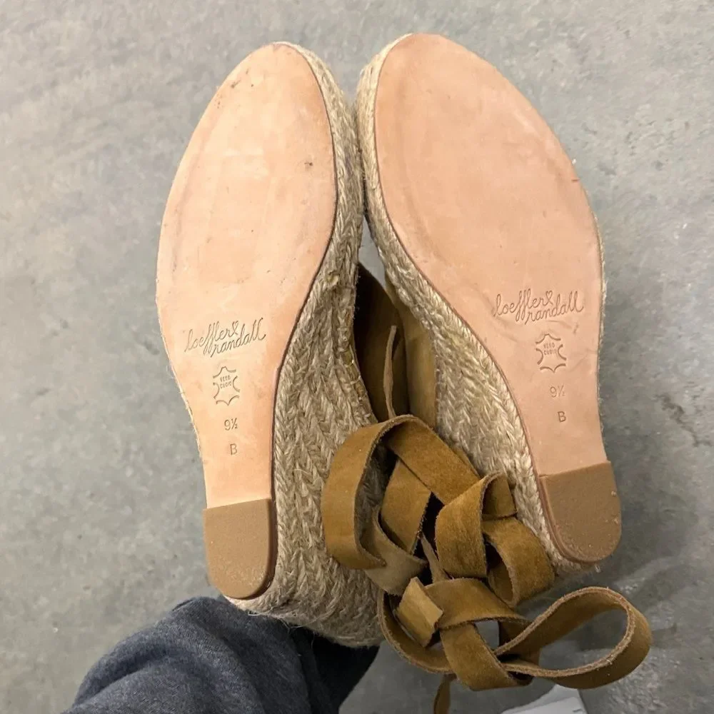 Loeffler Randall Tan Suede Espadrille Sandals